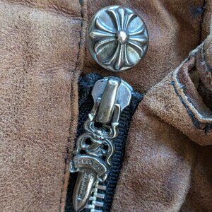 Vintage Chrome Hearts Fleur Knee Leather Pants